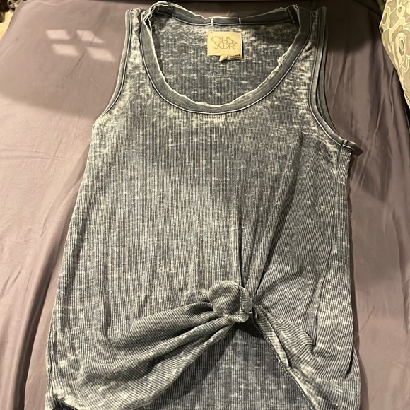 Chaser ribbed fitted tank top S gray/blue - Picture 1 of 4